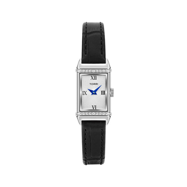 Women Leandro Black Leather Watch