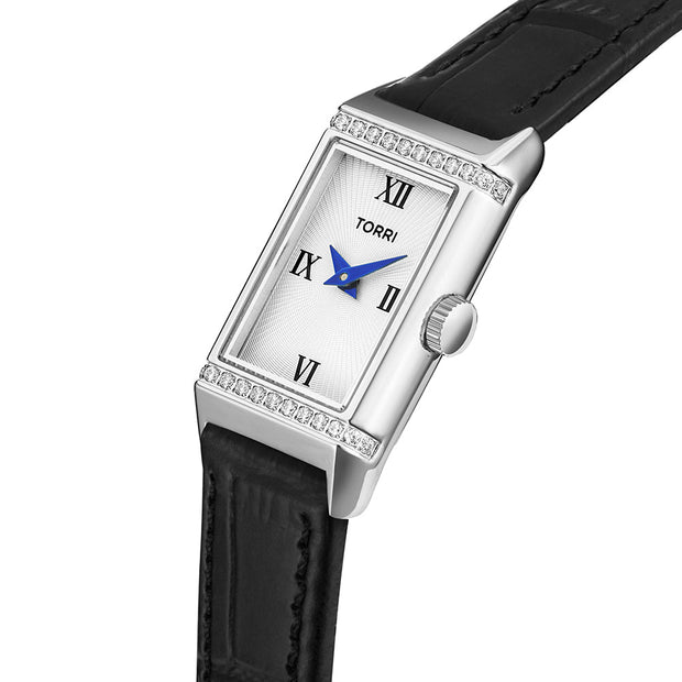 Women Leandro Black Leather Watch