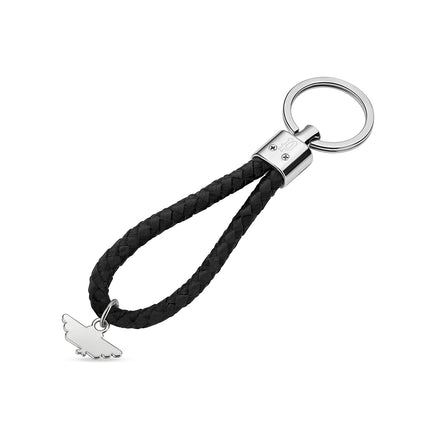 Entwine Men Leather Black Key Ring