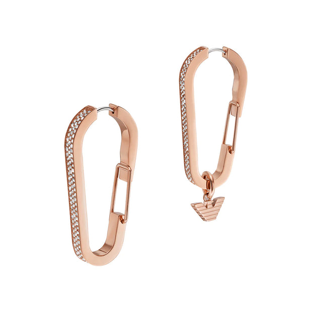 قرط نسائي من الفولاذ المقاوم للصدأ باللون الذهبي الوردي