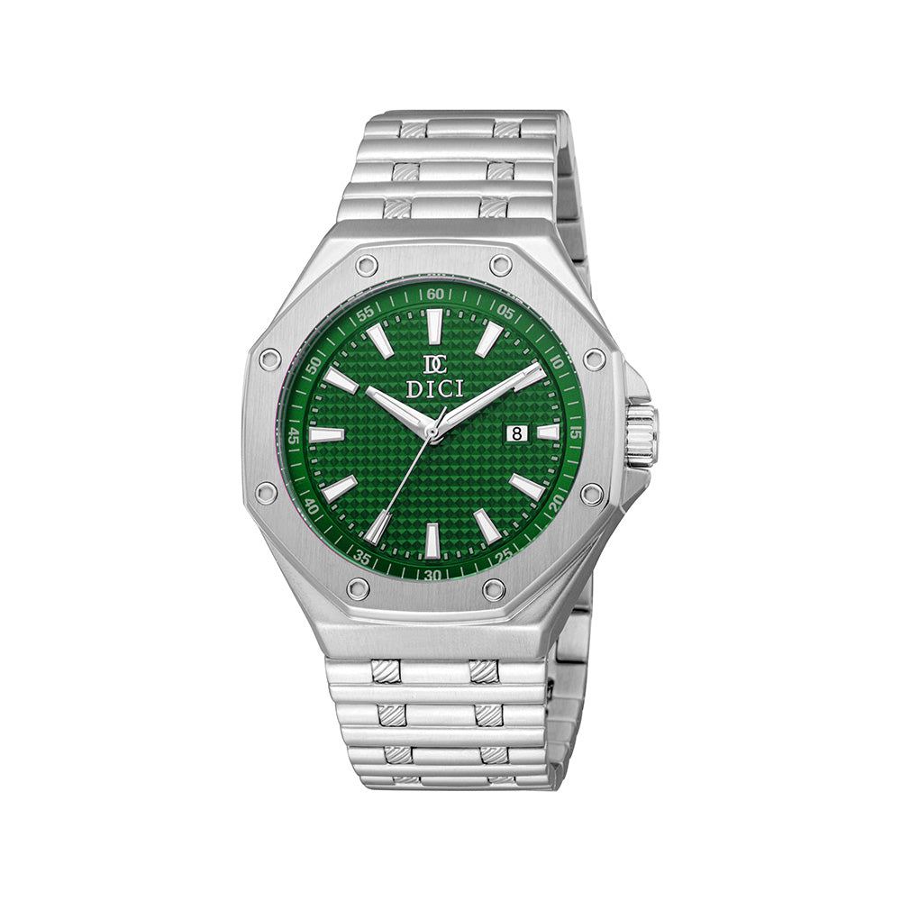 Pietro Men Green Stainless Steel Watch