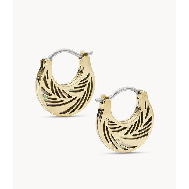 قرط نسائي من الفولاذ المقاوم للصدأ باللون الذهبي