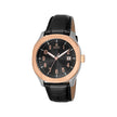 Lucio Men Black Leather Watch