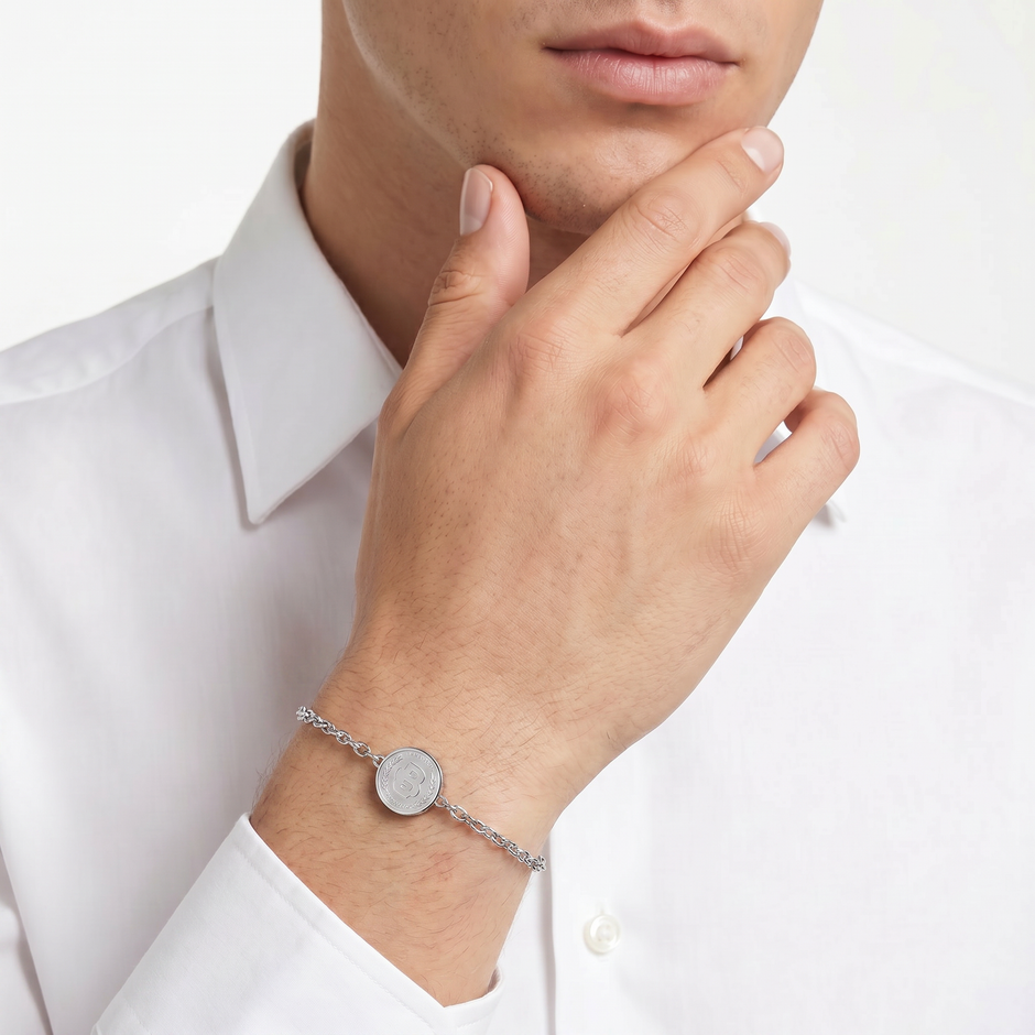 Men Double B Coin Bracelet
