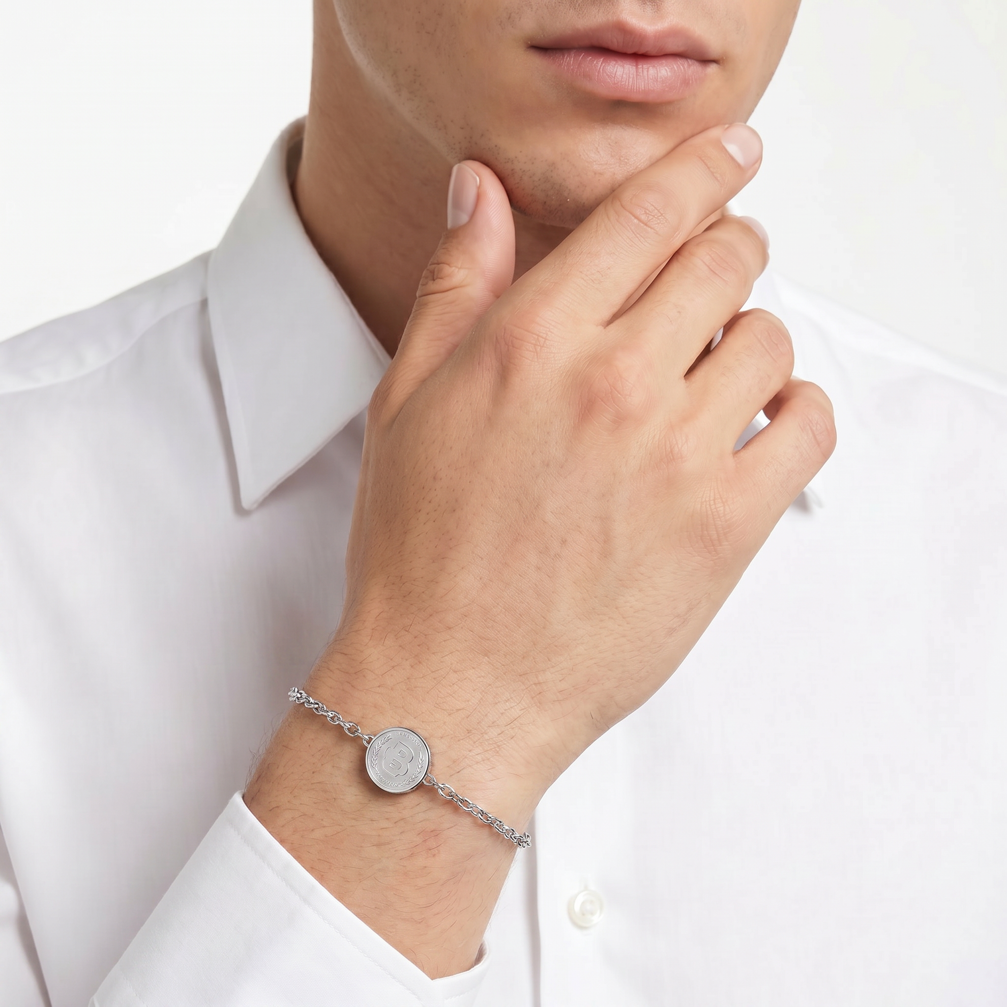 Men Double B Coin Bracelet