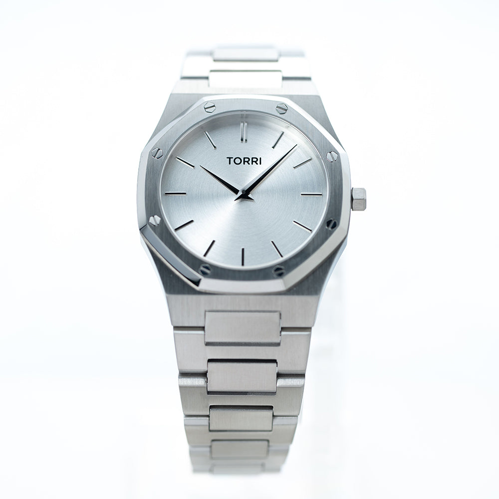 Men 40mm Silver Watch